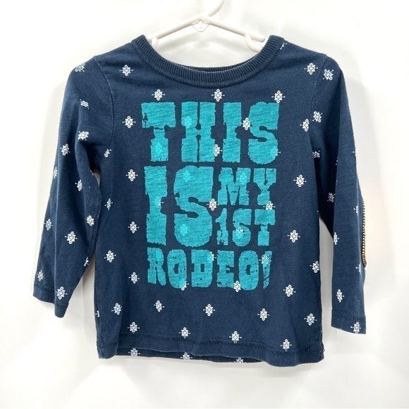 OSHKOSH B'GOSH Boy's "This is my first rodeo" Long Sleeve Top Size 2T - Picture 1 of 10